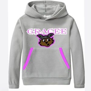 Girls’ Grey/Pink Gracee Hoodie Kids Size 11-12